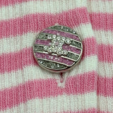 シャネル CHANEL ココマークボタンボーダーニットカットソー P76521 ピンク コットン レディース ニット