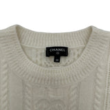 シャネル CHANEL ココマークカシミヤケーブルニットセーター P77830 ホワイト カシミヤ レディース ニット
