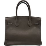 エルメス HERMES バーキン30 ヴェルソ Y刻印 エベンヌ/ゴールド シルバー金具 トゴ レディース ハンドバッグ