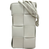 ボッテガ・ヴェネタ BOTTEGA VENETA マキシイントレチャートショルダーバッグ ホワイト レザー レディース ショルダーバッグ