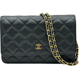 シャネル CHANEL マトラッセ チェーンウォレット AP0250 29 ブラック ゴールド金具 キャビアスキン レディース ショルダーバッグ