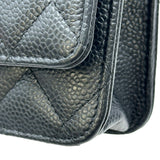 シャネル CHANEL マトラッセ チェーンウォレット AP0250 29 ブラック ゴールド金具 キャビアスキン レディース ショルダーバッグ
