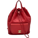 シャネル CHANEL マトラッセバックパック 24番台 レッド ゴールド金具 カーフ・キャビア レディース リュック・デイパック