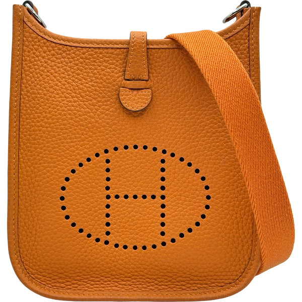 エルメス HERMES エヴリンTPM W刻印 オレンジ/シルバー金具 トリヨン