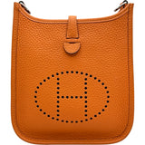 エルメス HERMES エヴリンTPM W刻印 オレンジ/シルバー金具 トリヨン レディース ショルダーバッグ
