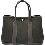 エルメス HERMES ガーデンパーティTPM W刻印 ブラウン シルバー金具 トワル レディース ハンドバッグ