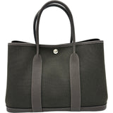 エルメス HERMES ガーデンパーティTPM W刻印 ブラウン シルバー金具 トワル レディース ハンドバッグ