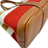 エルメス HERMES ガーデンパーティーTPM Q刻印 レッド/ゴールド シルバー金具 ロカバール レディース ハンドバッグ