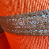 エルメス HERMES ガーデンパーティーTPM Q刻印 レッド/ゴールド シルバー金具 ロカバール レディース ハンドバッグ