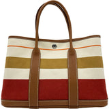 エルメス HERMES ガーデンパーティーTPM Q刻印 レッド/ゴールド シルバー金具 ロカバール レディース ハンドバッグ