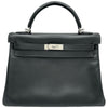 エルメス HERMES ケリー32 内縫い □J刻印 ブラック/シルバー金具 エプソン レディース ショルダーバッグ
