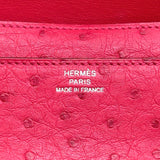 エルメス HERMES コンスタンスロングウォレット C刻印 ブーゲンビリア シルバー金具 オーストリッチ レディース 長財布