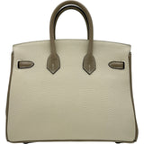 エルメス HERMES バーキン25 パーソナルオーダー U刻印 トゥルティエールグレー/エトゥープ シルバー金具 トゴ レディース ハンドバッグ