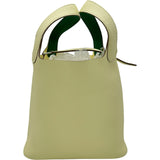 エルメス HERMES ピコタンロックPM エクラ W刻印 ジョーヌミルトン/ヴェールヴェルティゴ シルバー金具 トリヨン/スイフト レディース ハンドバッグ