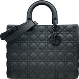 クリスチャン・ディオール Christian Dior レディディオール ラージ マットブラック レザー レディース ショルダーバッグ