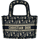 クリスチャン・ディオール Christian Dior ブックトートミニ ベージュ/ネイビー キャンバス レディース ハンドバッグ