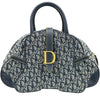 クリスチャン・ディオール Christian Dior ダブルサドルハンドバッグ ネイビー キャンバス レディース ハンドバッグ