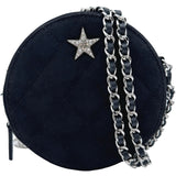シャネル CHANEL マトラッセラウンドチェーンショルダー AP0245 29番台 ブラック シルバー金具 スターモチーフ/スエード レディース ショルダーバッグ