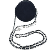 シャネル CHANEL マトラッセラウンドチェーンショルダー AP0245 29番台 ブラック シルバー金具 スターモチーフ/スエード レディース ショルダーバッグ