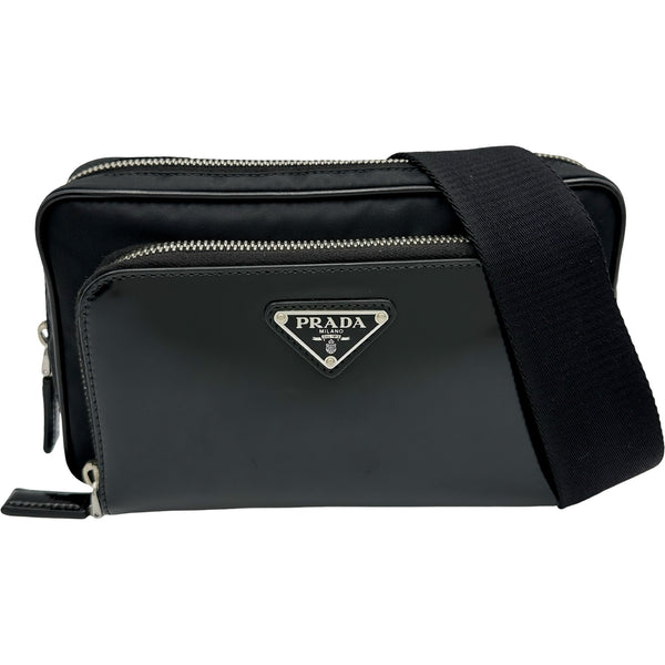 プラダ PRADA トライアングルロゴ ボディバッグ ブラック ナイロン