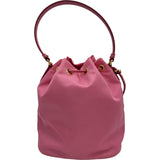 プラダ PRADA トライアングルロゴバケットバッグ 1BE067 ピンク レザー/ナイロン レディース ショルダーバッグ