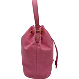 プラダ PRADA トライアングルロゴバケットバッグ 1BE067 ピンク レザー/ナイロン レディース ショルダーバッグ