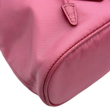 プラダ PRADA トライアングルロゴバケットバッグ 1BE067 ピンク レザー/ナイロン レディース ショルダーバッグ