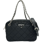 プラダ PRADA インプントゥスモールバッグ 1BH910 ブラック シルバー金具 ナイロン レディース ハンドバッグ