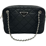 プラダ PRADA インプントゥスモールバッグ 1BH910 ブラック シルバー金具 ナイロン レディース ハンドバッグ