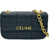 セリーヌ CELINE モノクロノーム チェーンショルダー 111273 ブラック ゴールド金具 カーフスキン レディース ショルダーバッグ