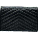 サンローラン SAINT LAURENT エンベロープ カサンドラチェーンウォレット 393953 ブラック カーフスキン レディース ショルダーバッグ