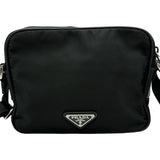 プラダ PRADA トライアングルロゴショルダーバッグ ブラック レザー/ナイロン レディース ショルダーバッグ