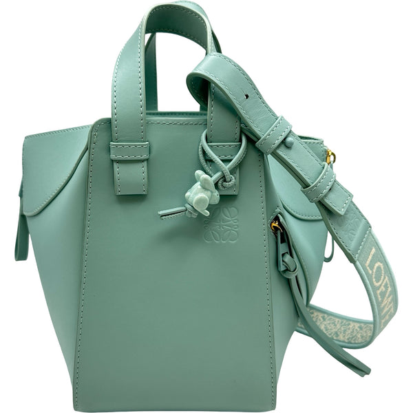 ロエベ LOEWE ハンモック コンパクト 652235 ライトブルー レザー