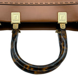 フェンディ FENDI サンシャインミディアム 8BH386 ブラウン カーフレザー レディース トートバッグ