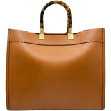 フェンディ FENDI サンシャインミディアム 8BH386 ブラウン カーフレザー レディース トートバッグ