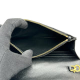 サンローラン SAINT LAURENT カサンドラ エンベロープ チェーンウォレット 393953 ブラック カーフレザー レディース ウォレットチェーン