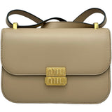 ミュウミュウ miu miu シティショルダーバッグ 5BD254 ベージュ レザー レディース ショルダーバッグ