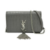 サンローラン SAINT LAURENT ケイトタッセルチェーンウォレット 452159 グレー クロコ型押しカーフ レディース ウォレットチェーン