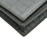 サンローラン SAINT LAURENT ケイトタッセルチェーンウォレット 452159 グレー クロコ型押しカーフ レディース ウォレットチェーン