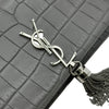 サンローラン SAINT LAURENT ケイトタッセルチェーンウォレット 452159 グレー クロコ型押しカーフ レディース ウォレットチェーン