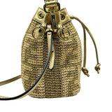 フェンディ FENDI モントレゾールミニ 8BS010 ゴールド ラフィア レディース ショルダーバッグ