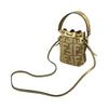 フェンディ FENDI モントレゾールミニ 8BS010 ゴールド ラフィア レディース ショルダーバッグ