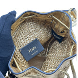 フェンディ FENDI モントレゾールミニ 8BS010 ゴールド ラフィア レディース ショルダーバッグ