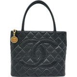 シャネル CHANEL 復刻トート A01804 7番台 ブラック ゴールド金具 キャビア レディース トートバッグ