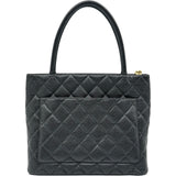 シャネル CHANEL 復刻トート A01804 7番台 ブラック ゴールド金具 キャビア レディース トートバッグ