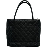 シャネル CHANEL 復刻トート A01804 6番台 ブラック シルバー金具 キャビアスキン レディース トートバッグ