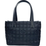 シャネル CHANEL ニュートラベルライントートPM A20457 9番台 ブラック ゴールド金具 ナイロンジャガード レディース トートバッグ