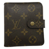 ルイ・ヴィトン LOUIS VUITTON コンパクト・ジップ M61667 ブラウン モノグラムキャンバス レディース 二つ折り財布