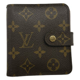 ルイ・ヴィトン LOUIS VUITTON コンパクト・ジップ M61667 ブラウン モノグラムキャンバス レディース 二つ折り財布