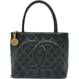 シャネル CHANEL 復刻トート A01804 6番台 ブラック ゴールド金具 キャビア レディース トートバッグ